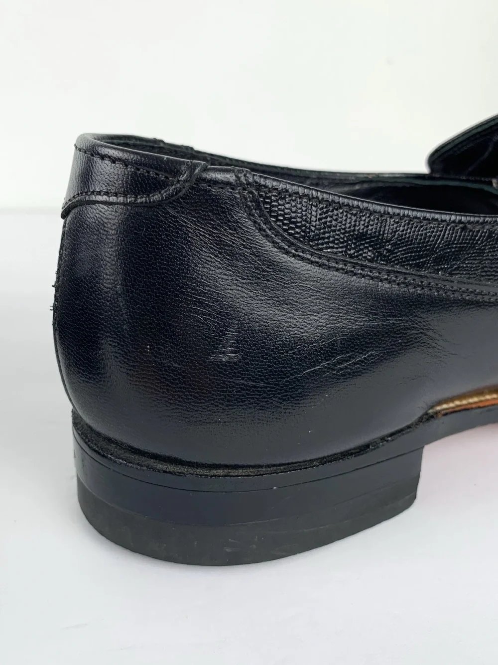 Stacy Adams lizard embossed black leather cap toe monk strap dress shoes size 11